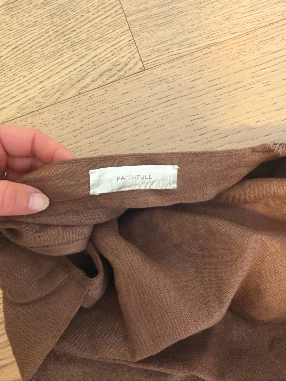 Faithfull the Brand One-Shoulder Brown Maxi Dress - Picture 6 of 7